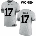 NCAA Ohio State Buckeyes Women's #17 Jerome Baker Gray Nike Football College Jersey HCR4845QZ